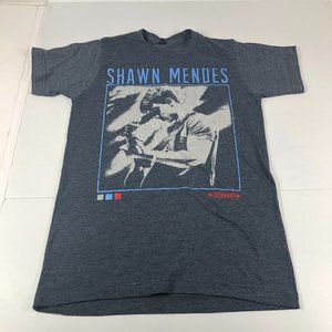 Shawn Mendes Shirt Men's Small Grey Colorful Stereo Short Sleeve Tee